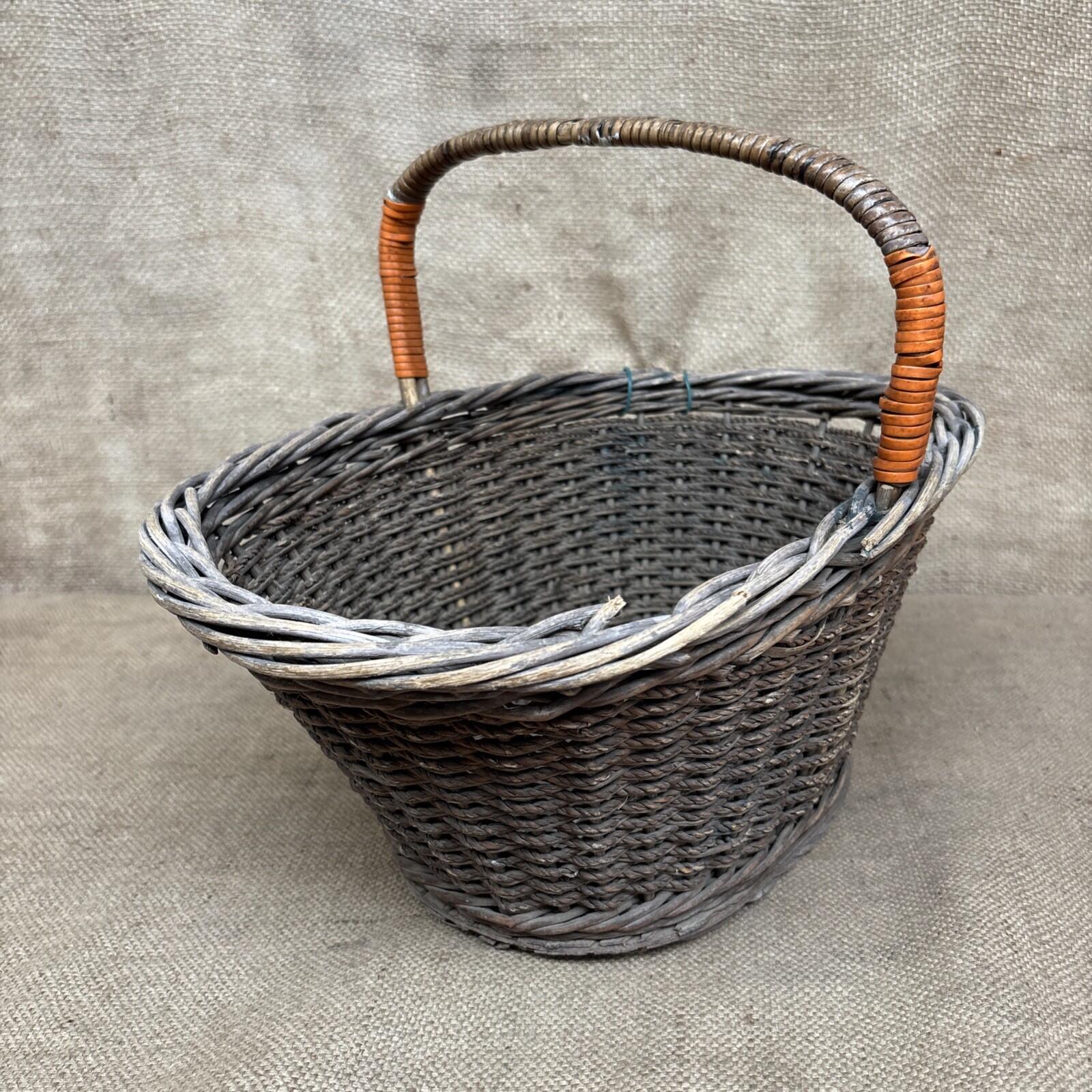 Vintage Wicker Basket - Farmhouse - Cottage - Garden Basket - Rustic