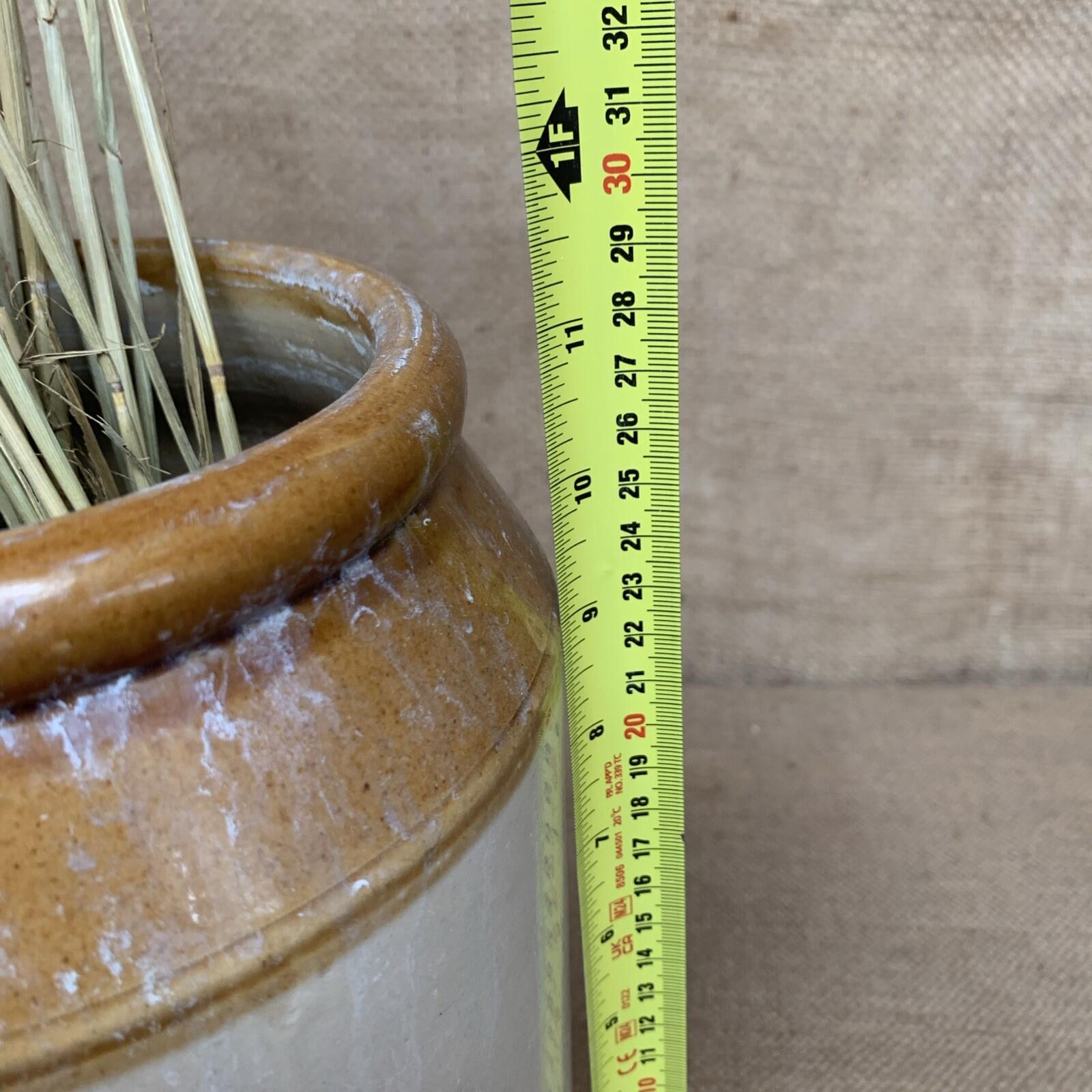 Vintage Large Stoneware Jar / Utensil Holder / Pickling Farmhouse Kitchen 28cm