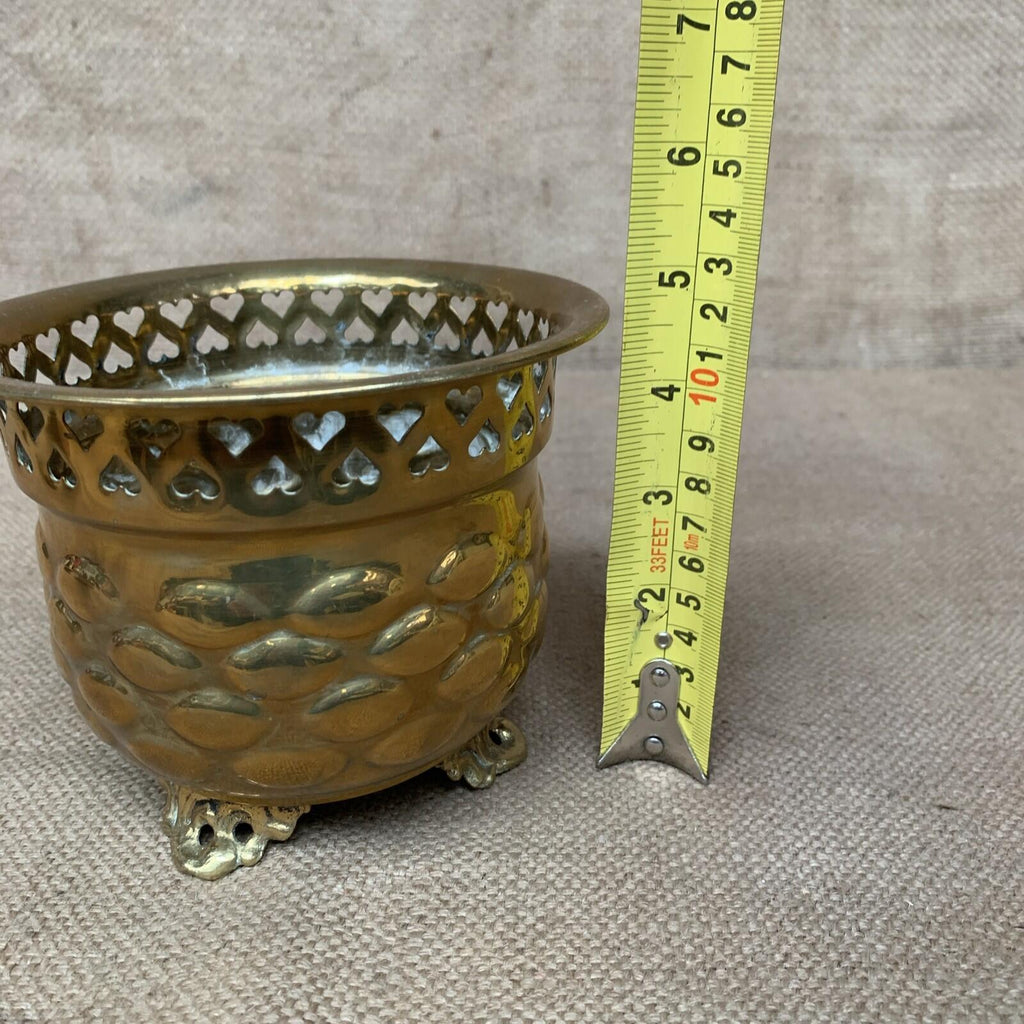Vintage Ornate Brass Planter Pot Plant Holder Charming Country Farm House