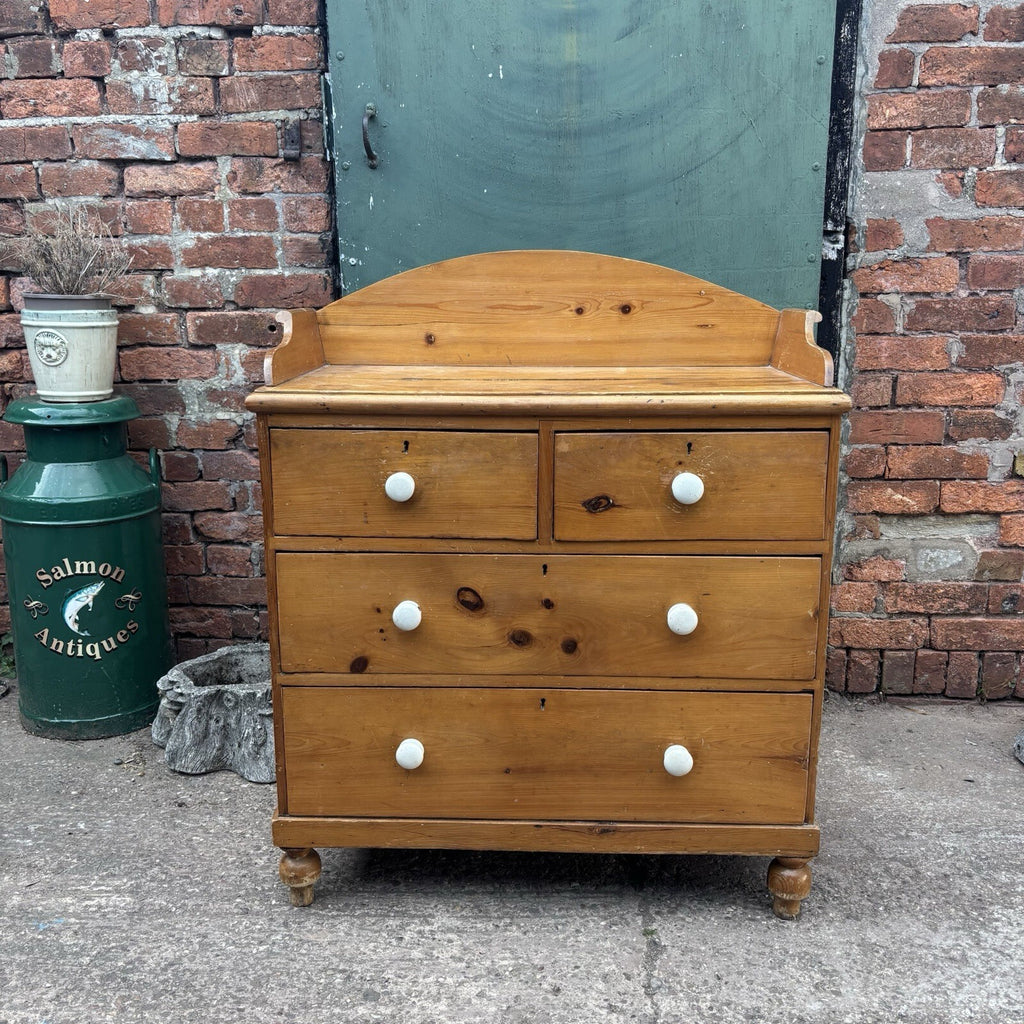 Pine Chest Of Drawers - Victorian - Antique - Cottage - Rustic - Gallery Back