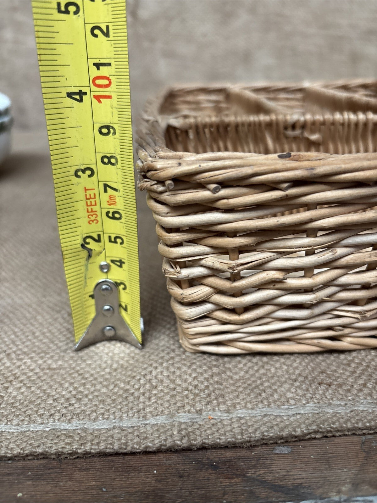 Vintage Cutlery Organiser - Wicker - Farmhouse