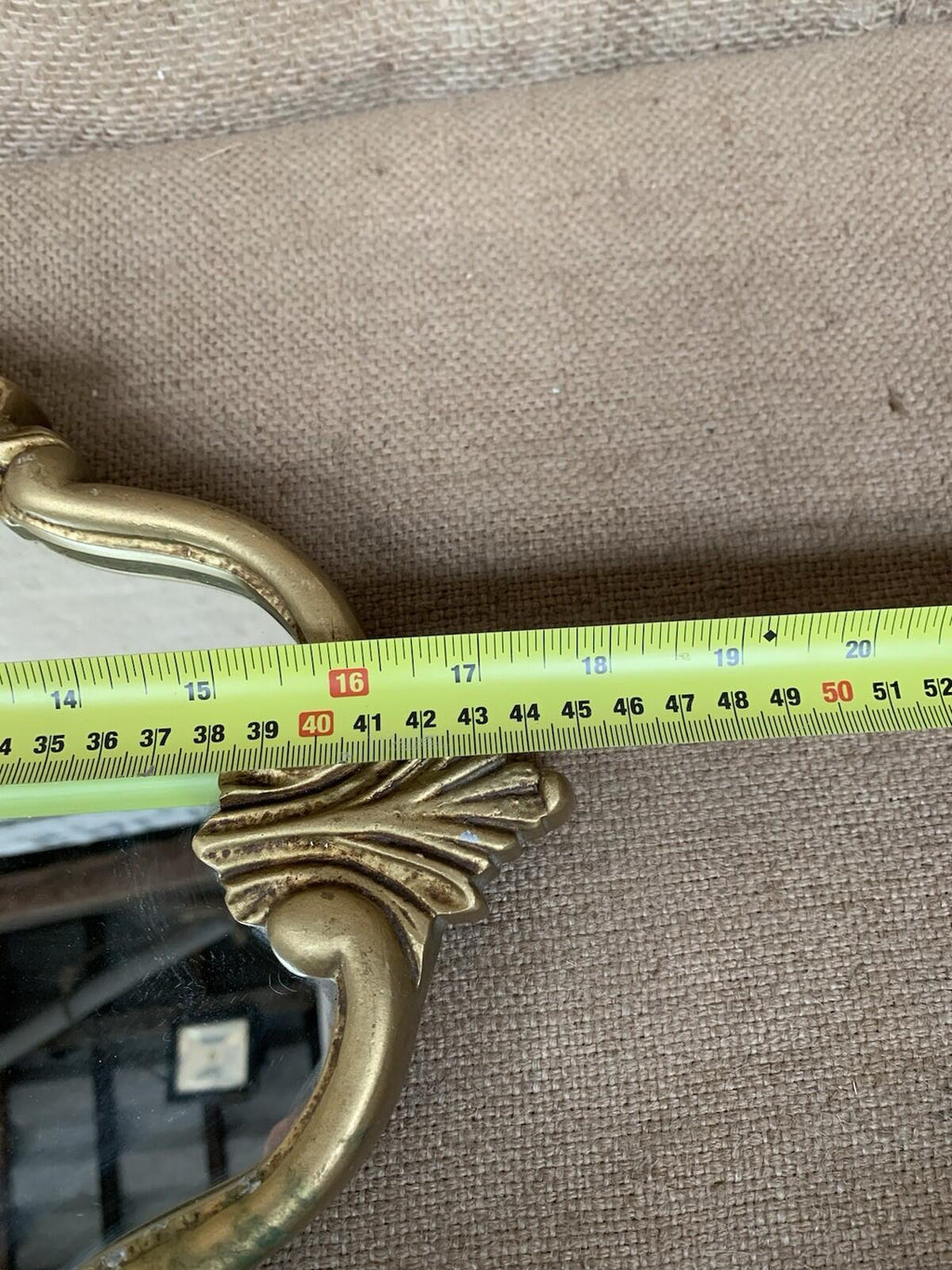Vintage French Gold Edge Mirror - Freestanding - Foxed - Painted Metal