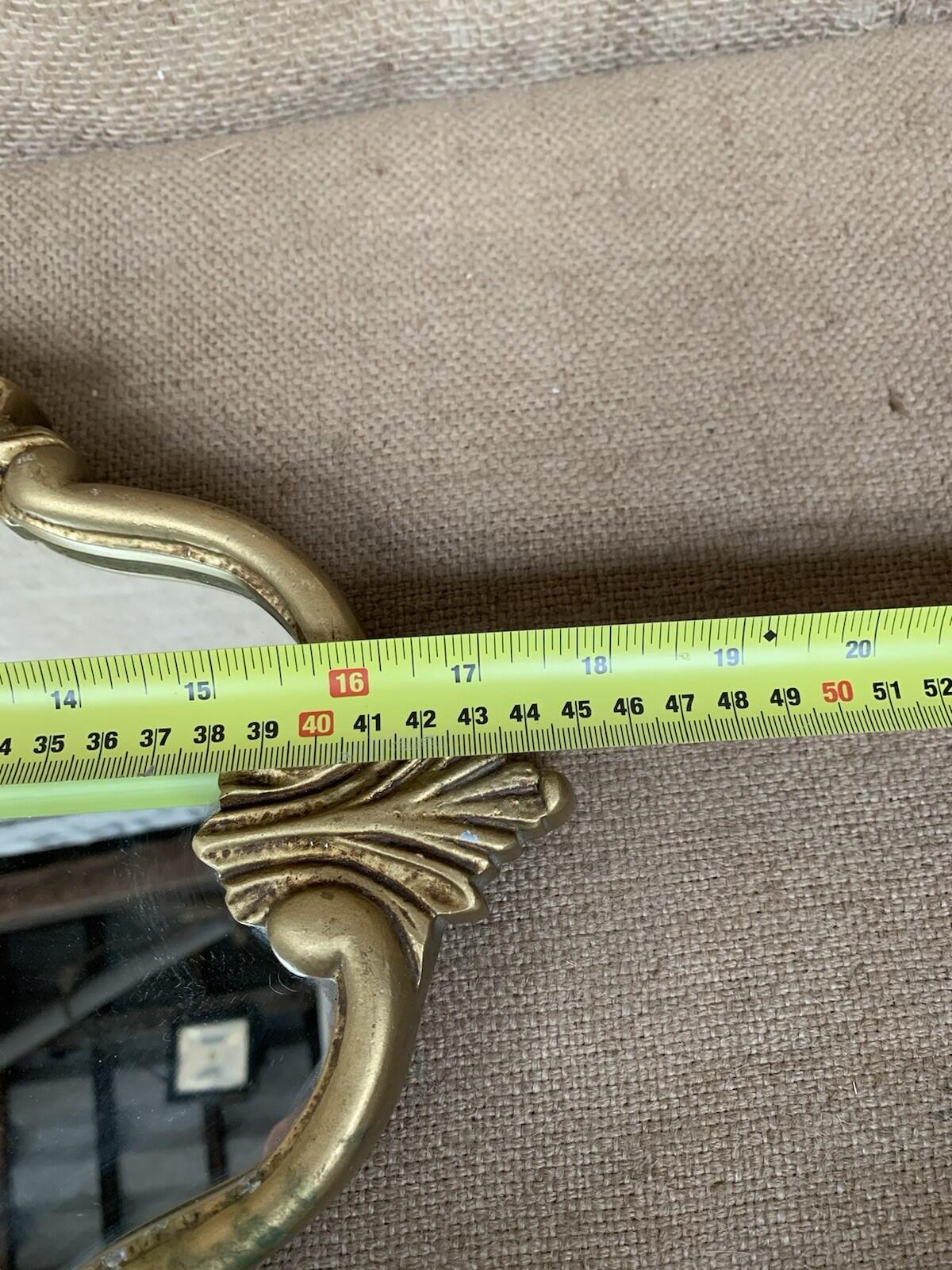 Vintage French Gold Edge Mirror - Freestanding - Foxed - Painted Metal