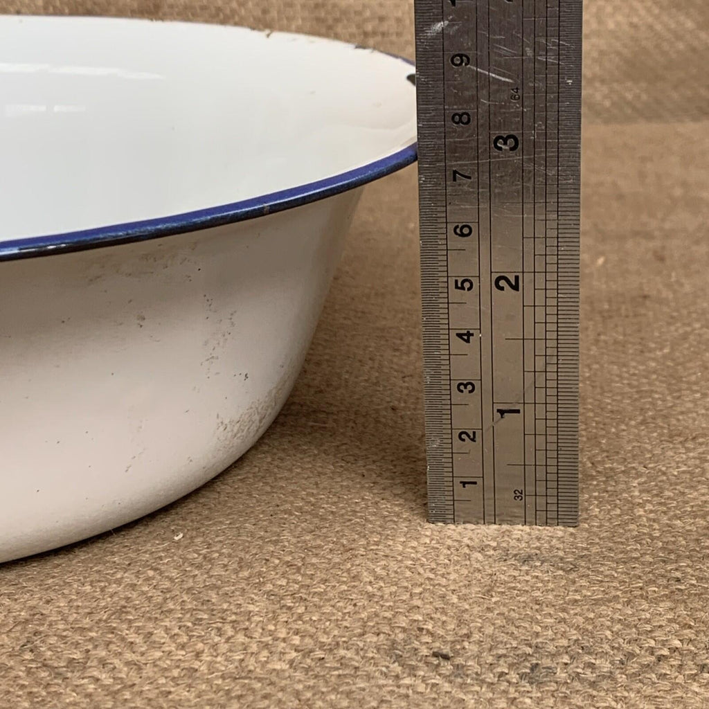 Rustic Enamel Bowl - Blue And White - Kitchenalia - Cottage