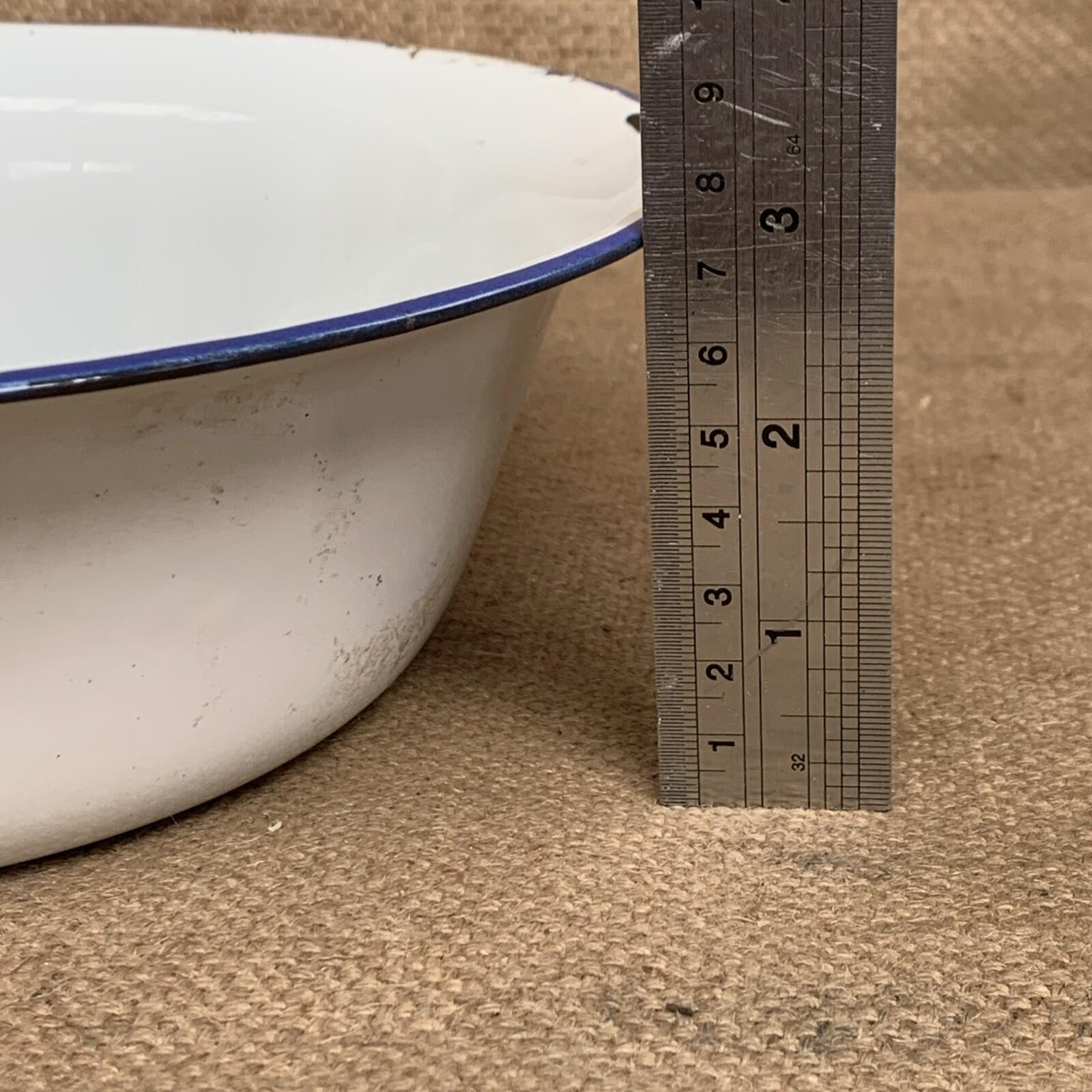 Rustic Enamel Bowl - Blue And White - Kitchenalia - Cottage