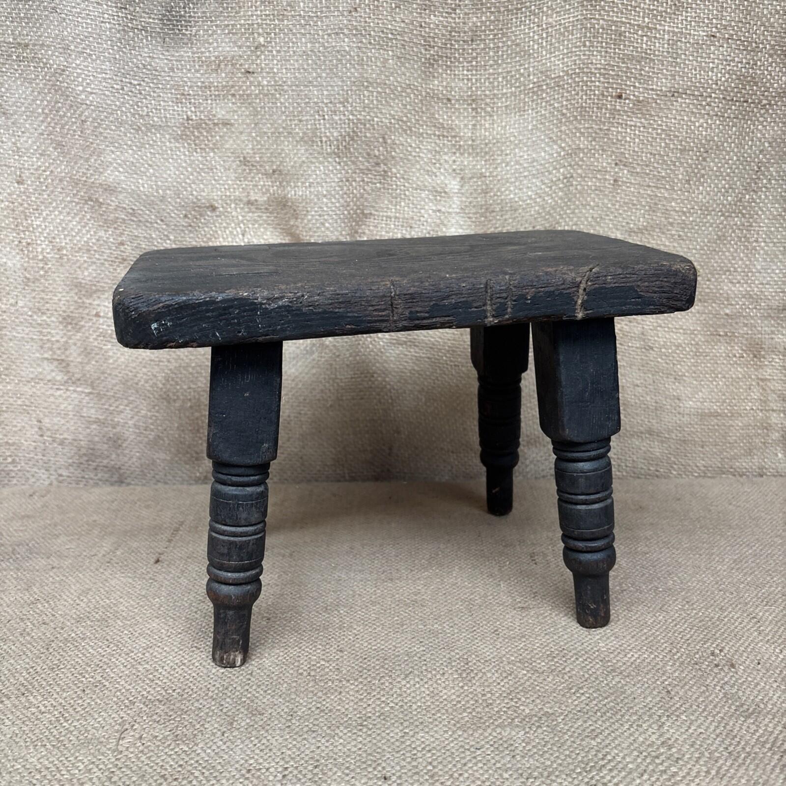 Antique Oak Stool - Welsh - Farmhouse - Cottage - Plant Stand