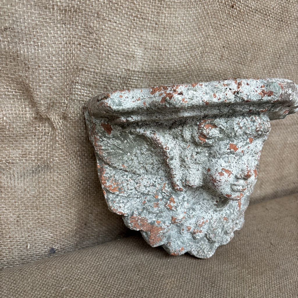 Terracotta Cherub Garden Wall Shelf - Vintage Gardenalia