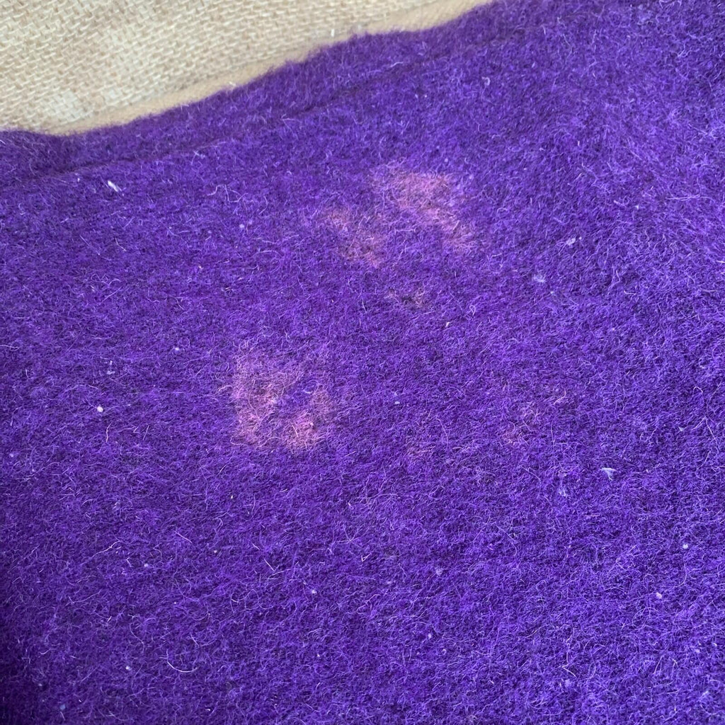 CC41 1940s Purple wool blanket WW2 Era homeware bed 160cm X 200cm