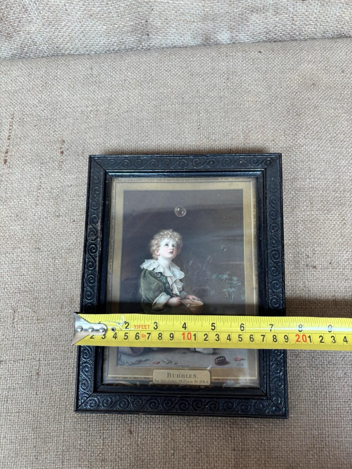 Vintage Pears Print Bubbles - Original Cardboard - Advertisement - Framed