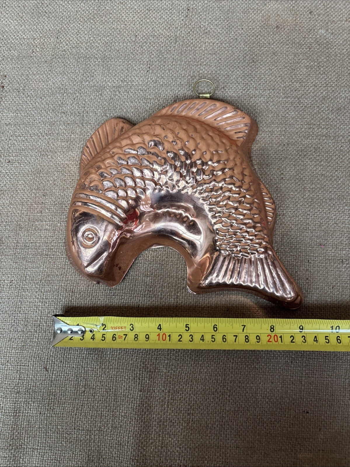 Vintage Copper Fish Mould - Tin Lined - Kitchenalia - Farmhouse