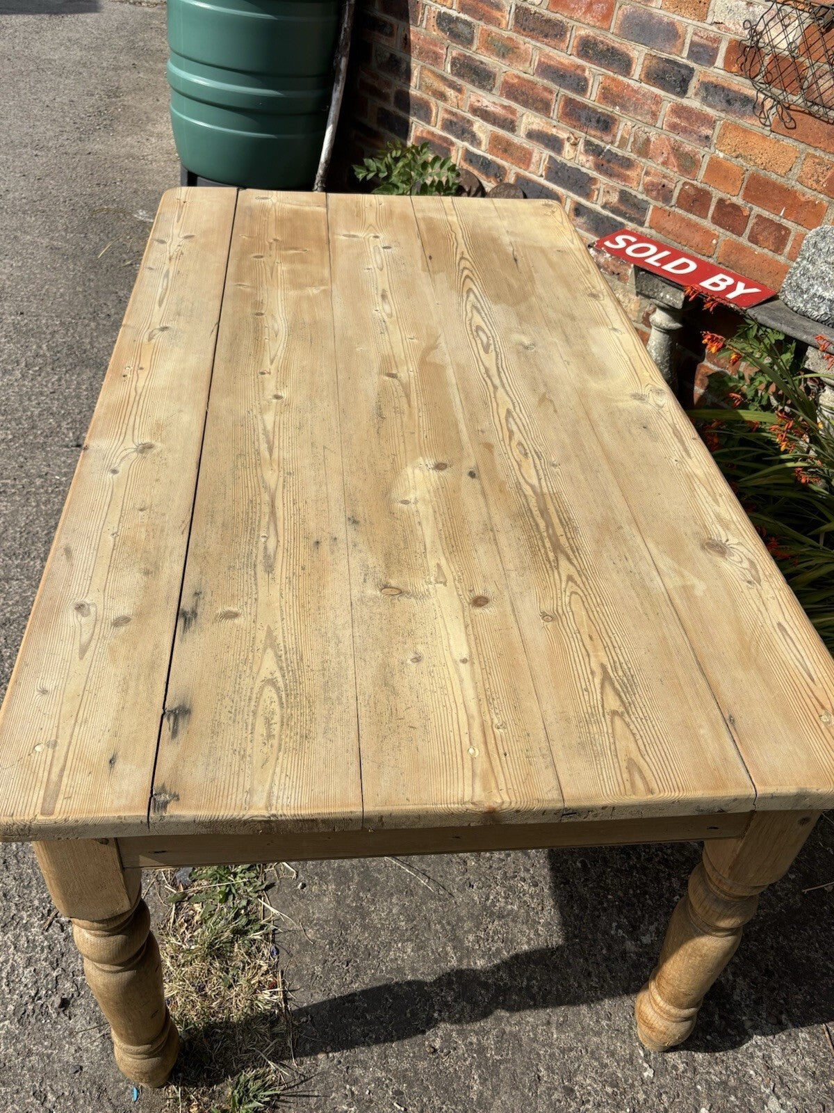 Vintage Pine Kitchen Table - Farmhouse Kitchen - Sits 8 - Cottage