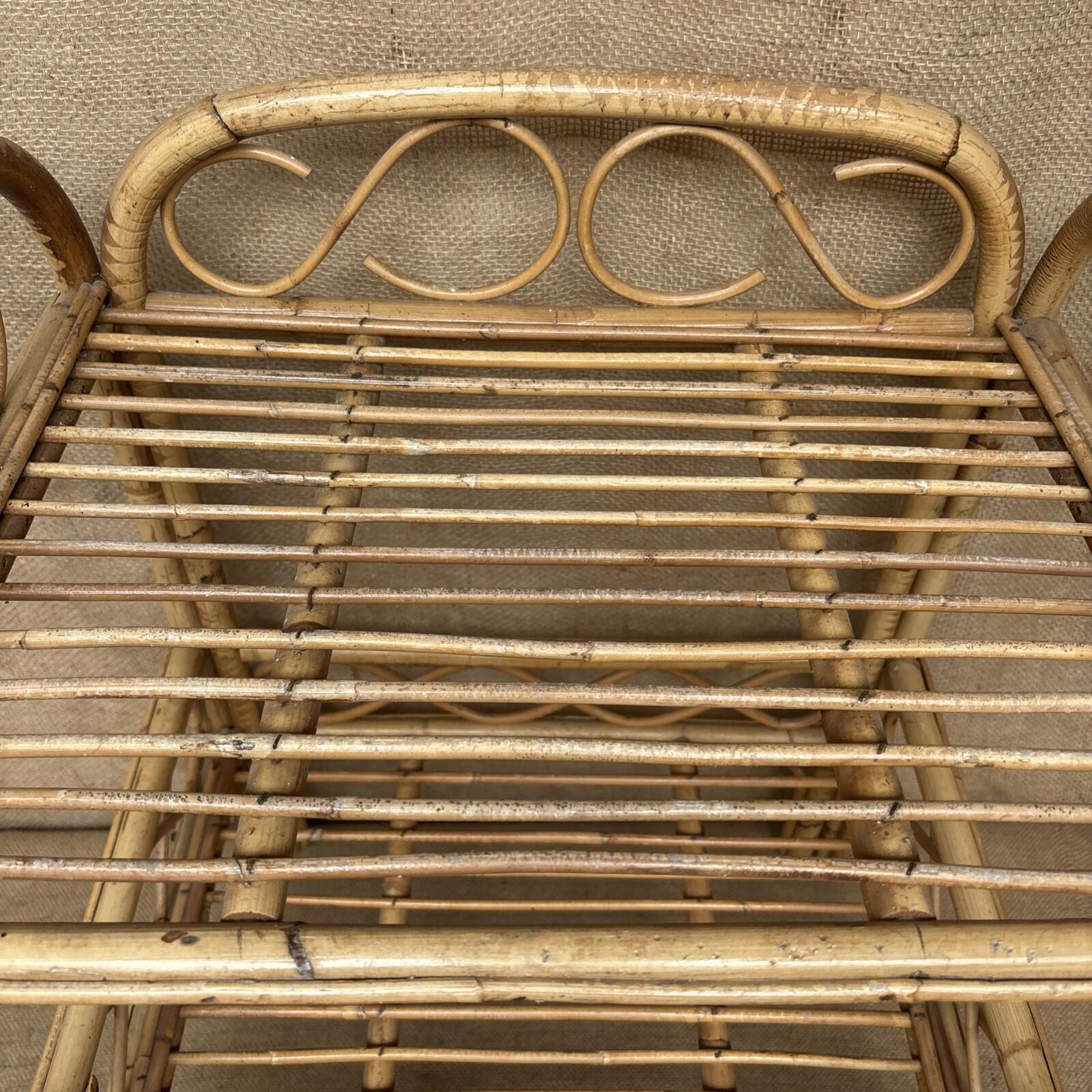 Vintage Bamboo Shelving Unit Boho Free Standing Conservatory