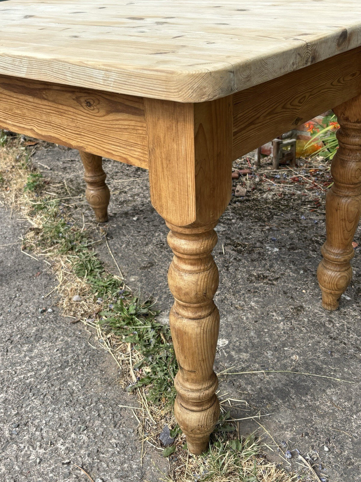 Vintage Pine Farmhouse Table - Scrub Top - Cottage - Kitchen Table