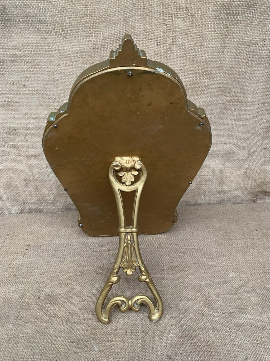 Vintage French Gold Edge Mirror - Freestanding - Foxed - Painted Metal
