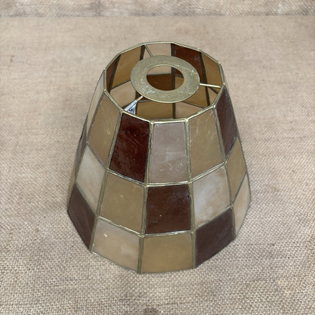 Vintage Capiz Shell & Brass Lamp Shade - Great Condition