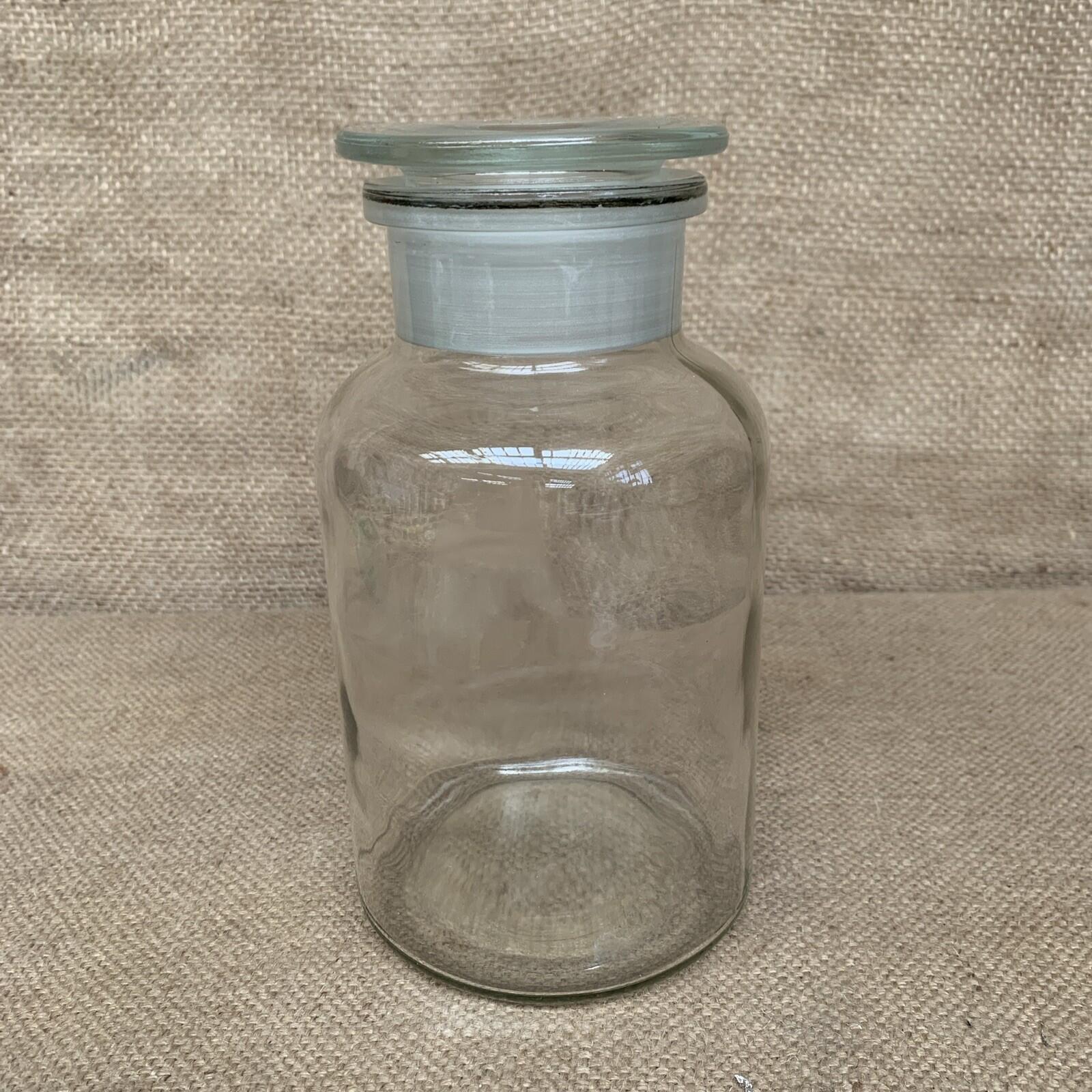Vintage Glass Jar With Lid - Farmhouse Kitchen - Cottage - Storage