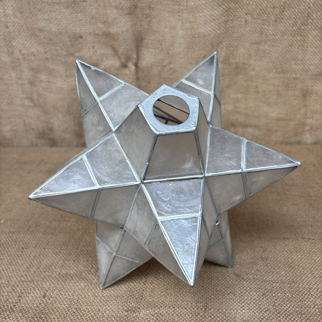 Capiz shell star pendant lampshade - Large - Vintage - Celestial