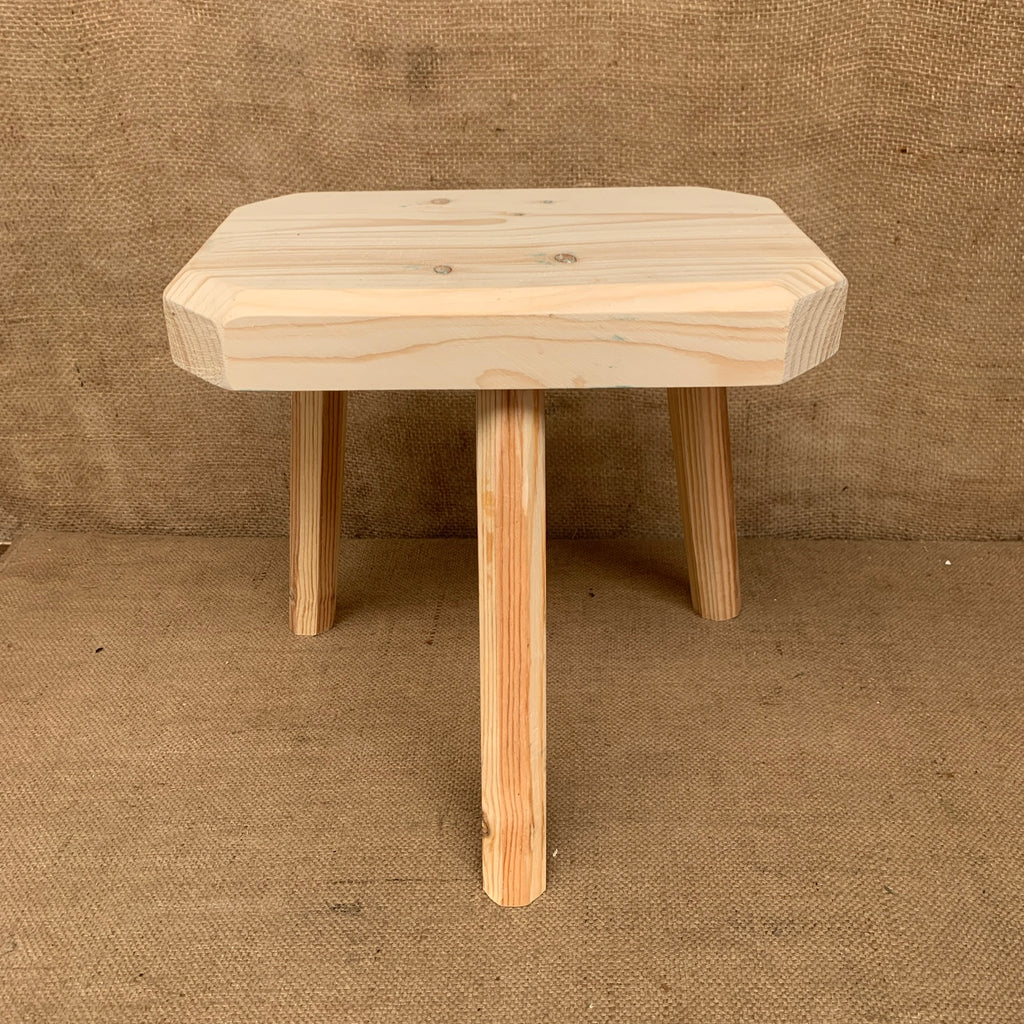 Three Leg Pine Stool - Plant Stand - Milking Stool
