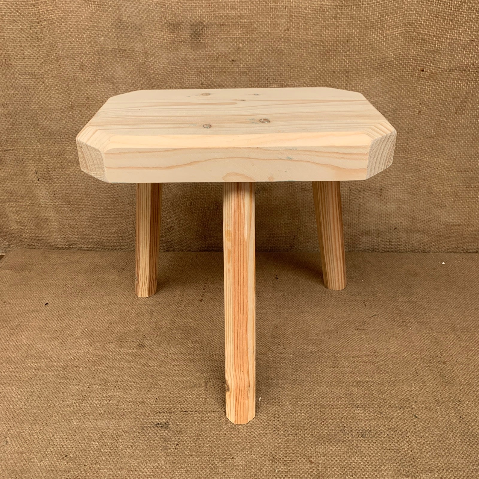 Three Leg Pine Stool - Plant Stand - Milking Stool