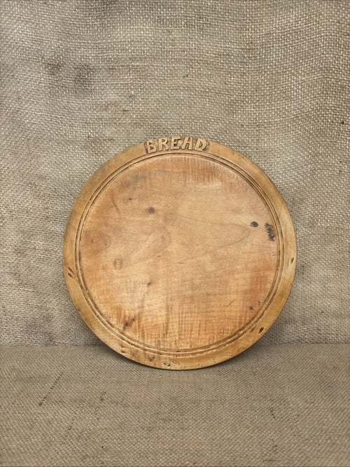 Antique Carved Round Bread Board - English Kitchenalia - Farmhouse - Cottage