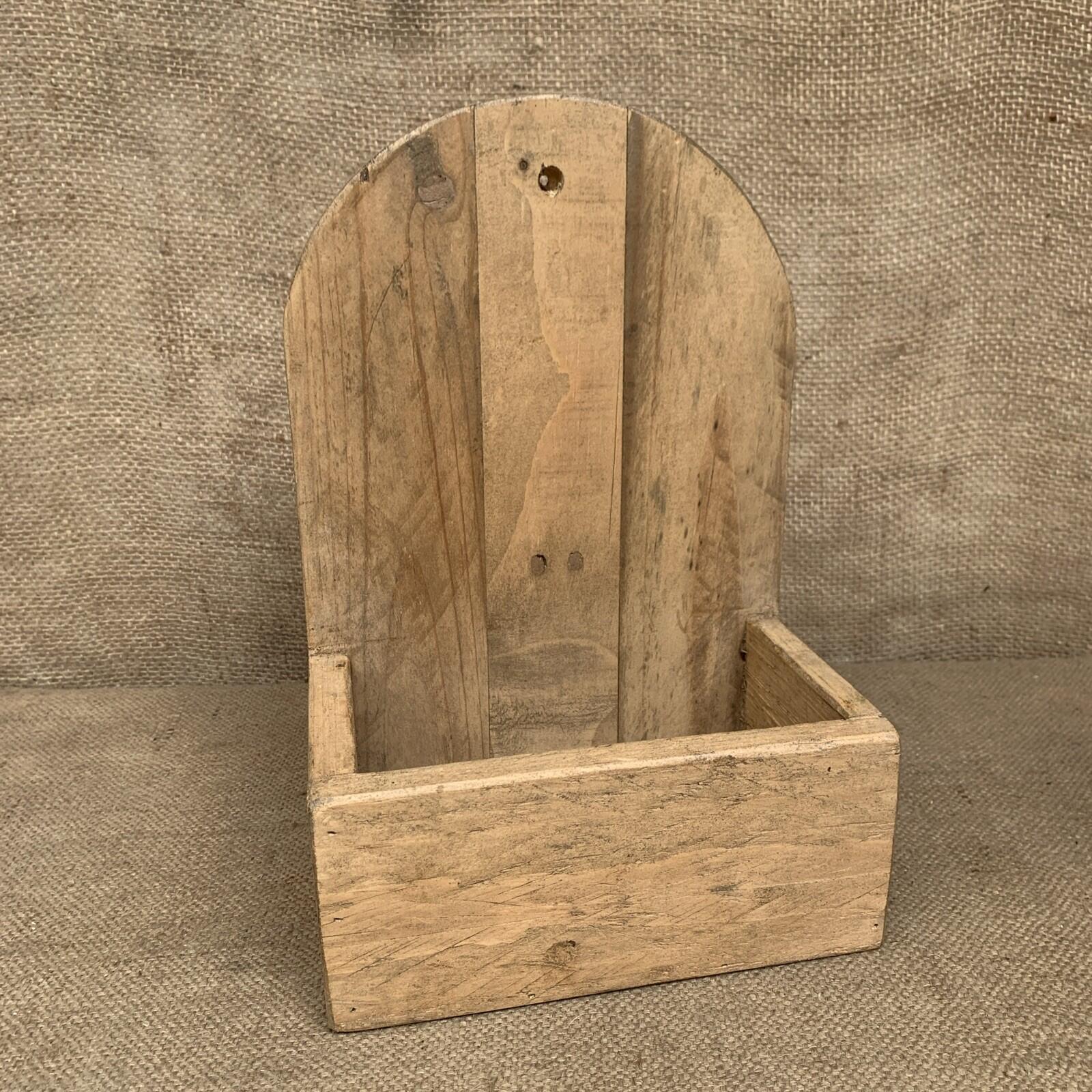 Rustic Wall Box - Worn Waxed Pine - Farmhouse - Cottage