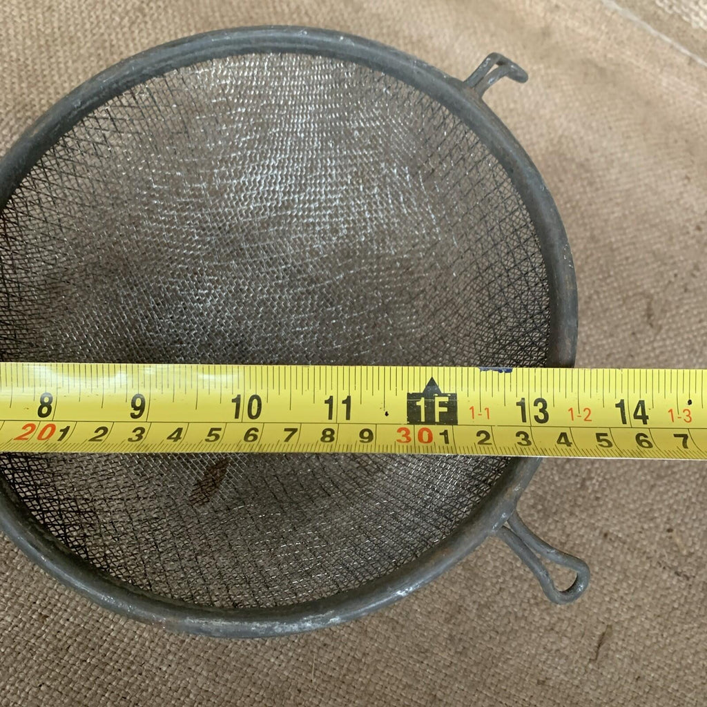 Vintage Kitchen Metal Seive With Wooden Handle & Lip - Kitchenalia