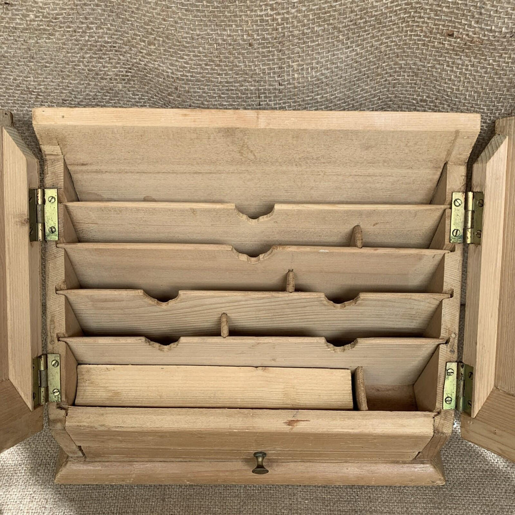 Carved Pine Writing / Stationery Box - Cottage - Rustic Home - Cottagecore
