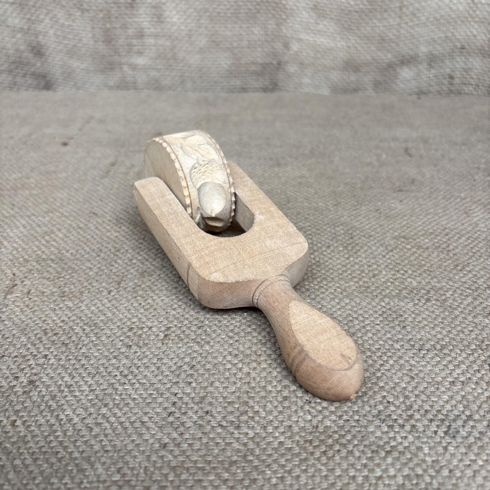 Carved Wooden Butter / Pastry Rolling Mould - Butter Stamp - Kitchenalia - Dairy