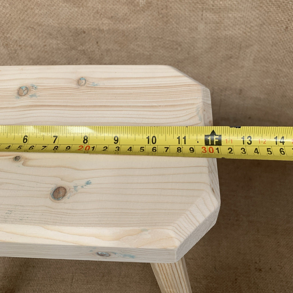 Three Leg Pine Stool - Farmhouse - Cottage - Plant Stand - Milking Stool