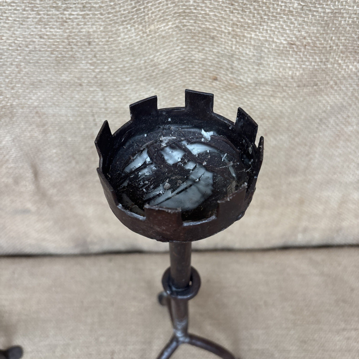 Wrought Iron Candle Holders - Pair - Gothic - Medieval Style - Pillar Candle