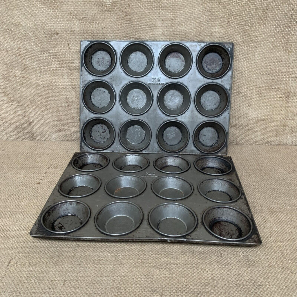 Vintage Tala Metal Muffin / Mince Pie / Tart Baking Tin X 2 - Kitchenalia