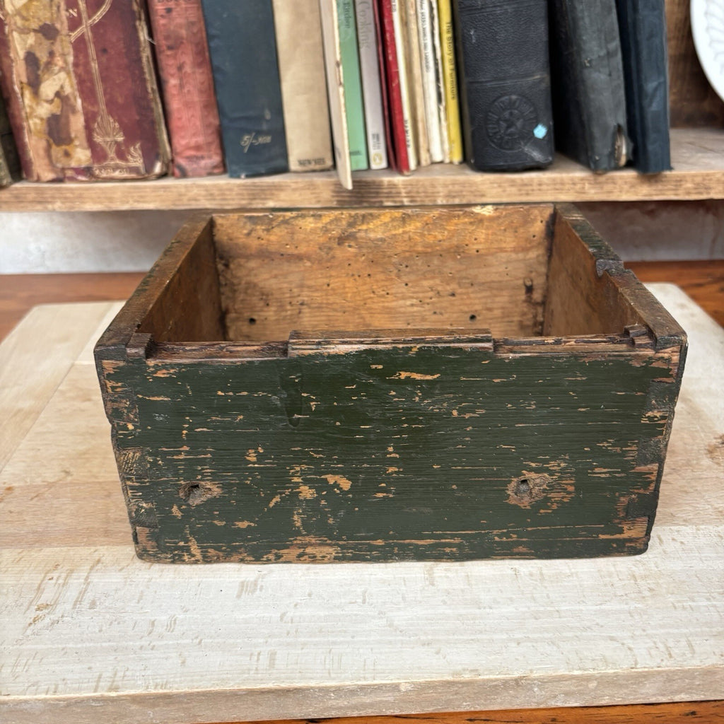 Vintage Wooden Storage Box - Military 1944 - Farmhouse - Cottage  Green or Brown