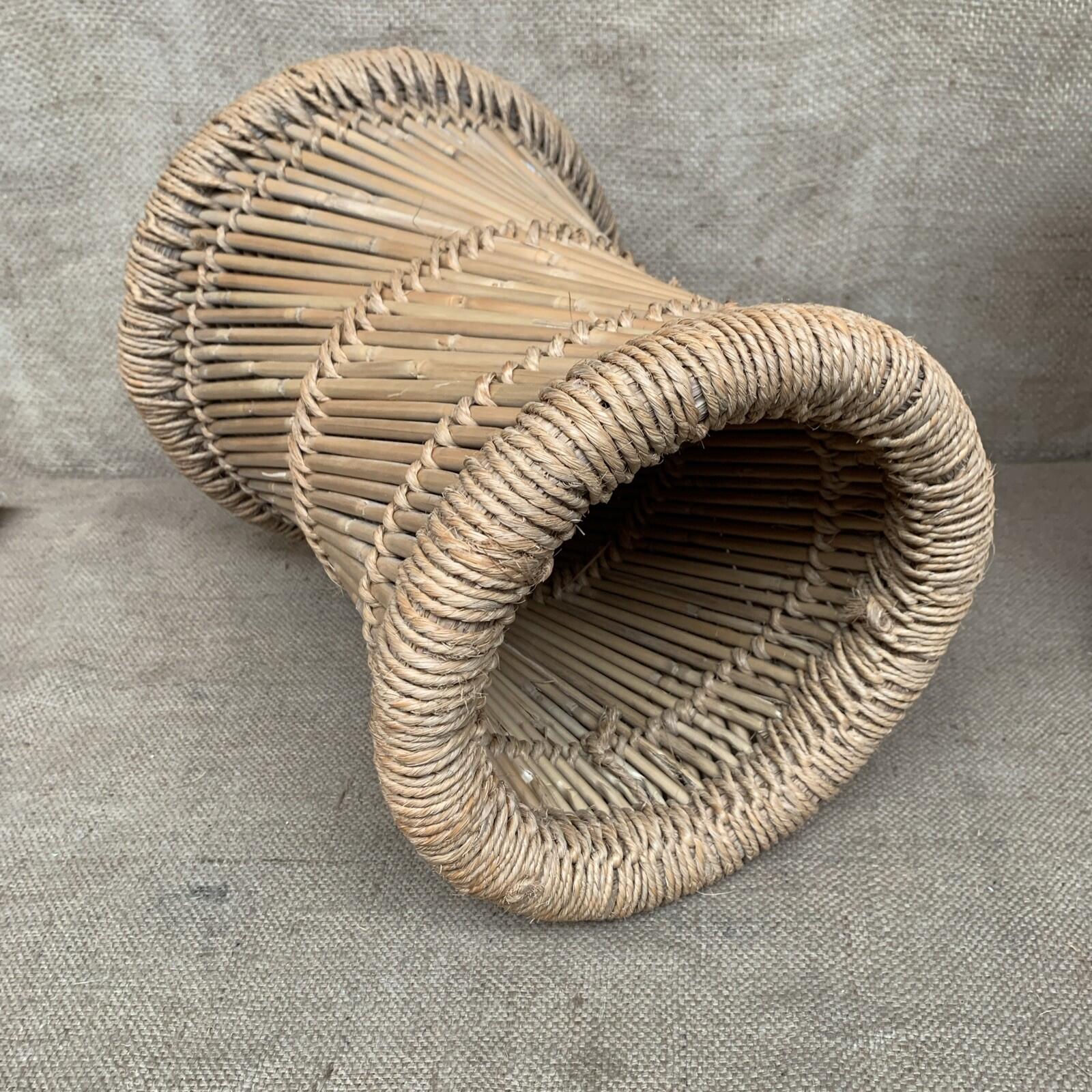 Vintage Boho Bamboo Plant Stand / Side Table / Rattan / Conservatory X 2