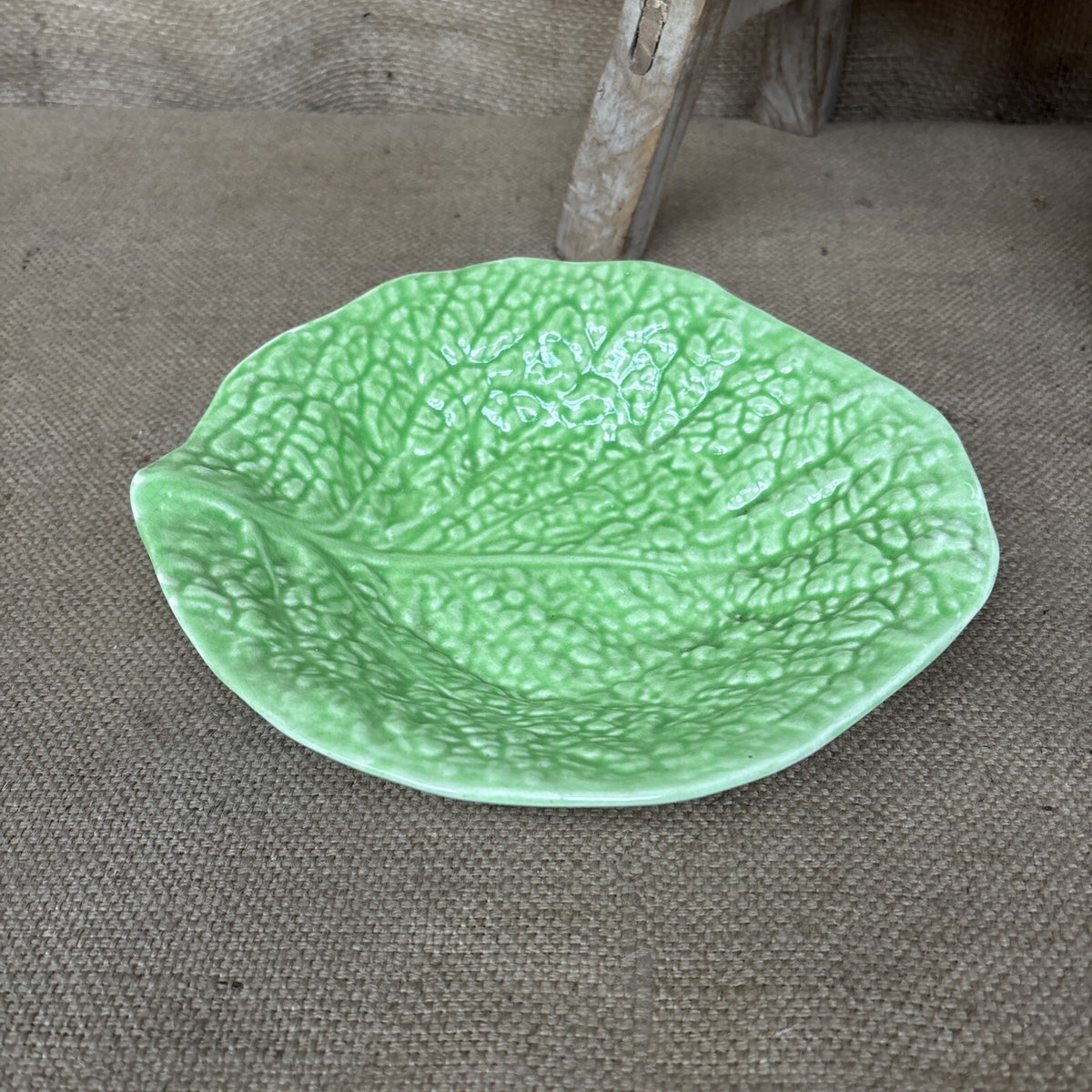 Vintage Cabbage Leaf Dish - Farmhouse - Cottage Decor