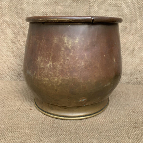 Antique Brass Planter - Urn - Jardiniere - Rustic - Cottage