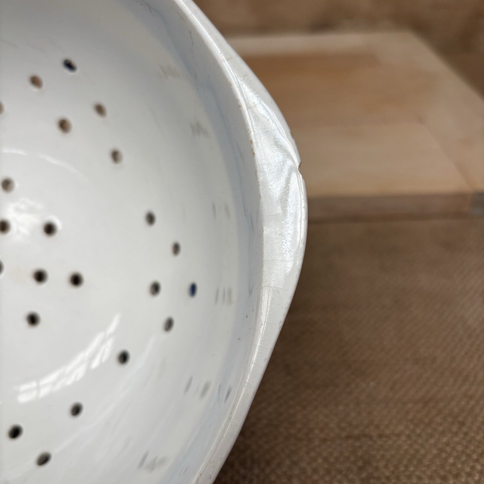 T G Green Cornishware Colander Blue And White - Vintage - Rare