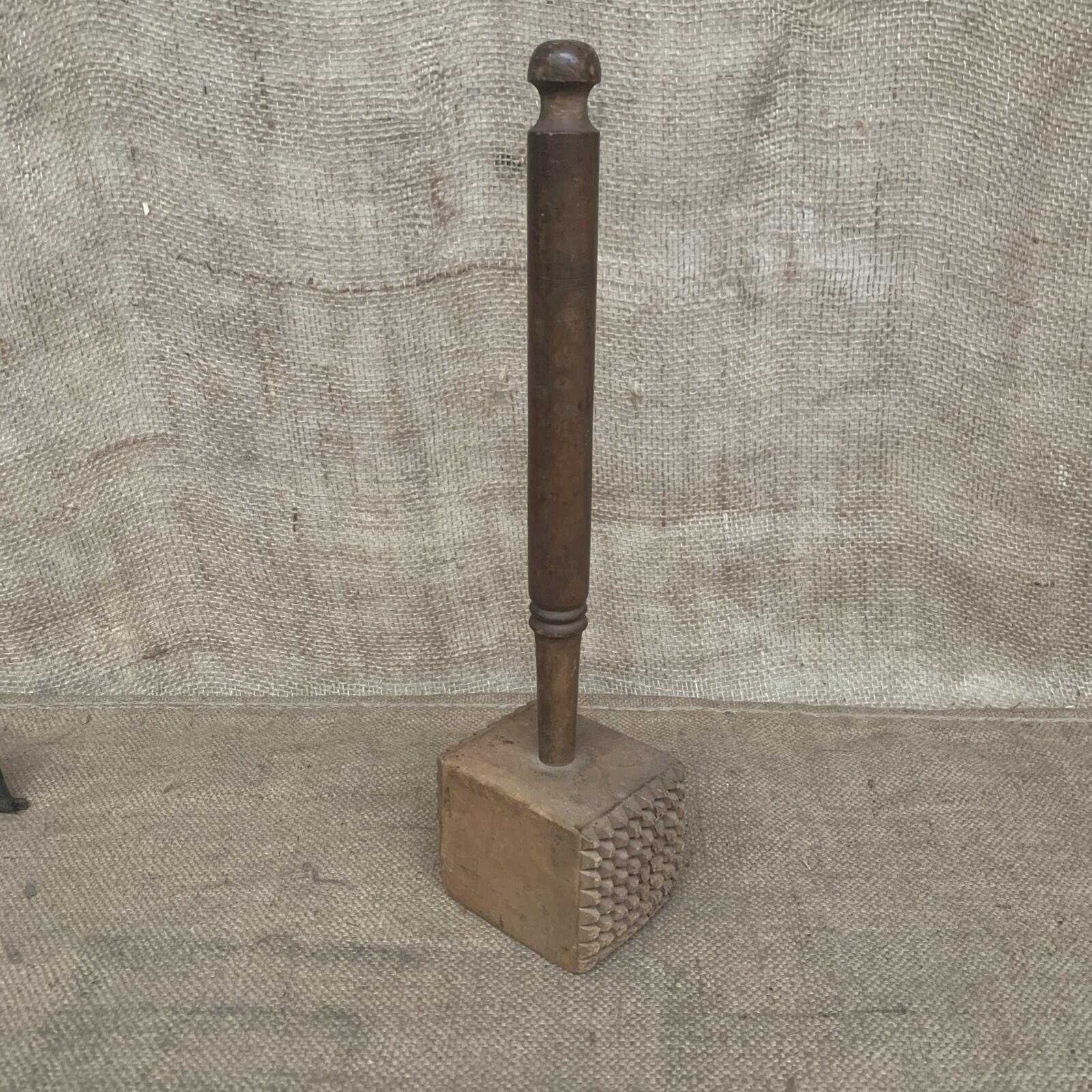 Antique Wooden Tenderiser / Masher / Pounder - Kitchenalia