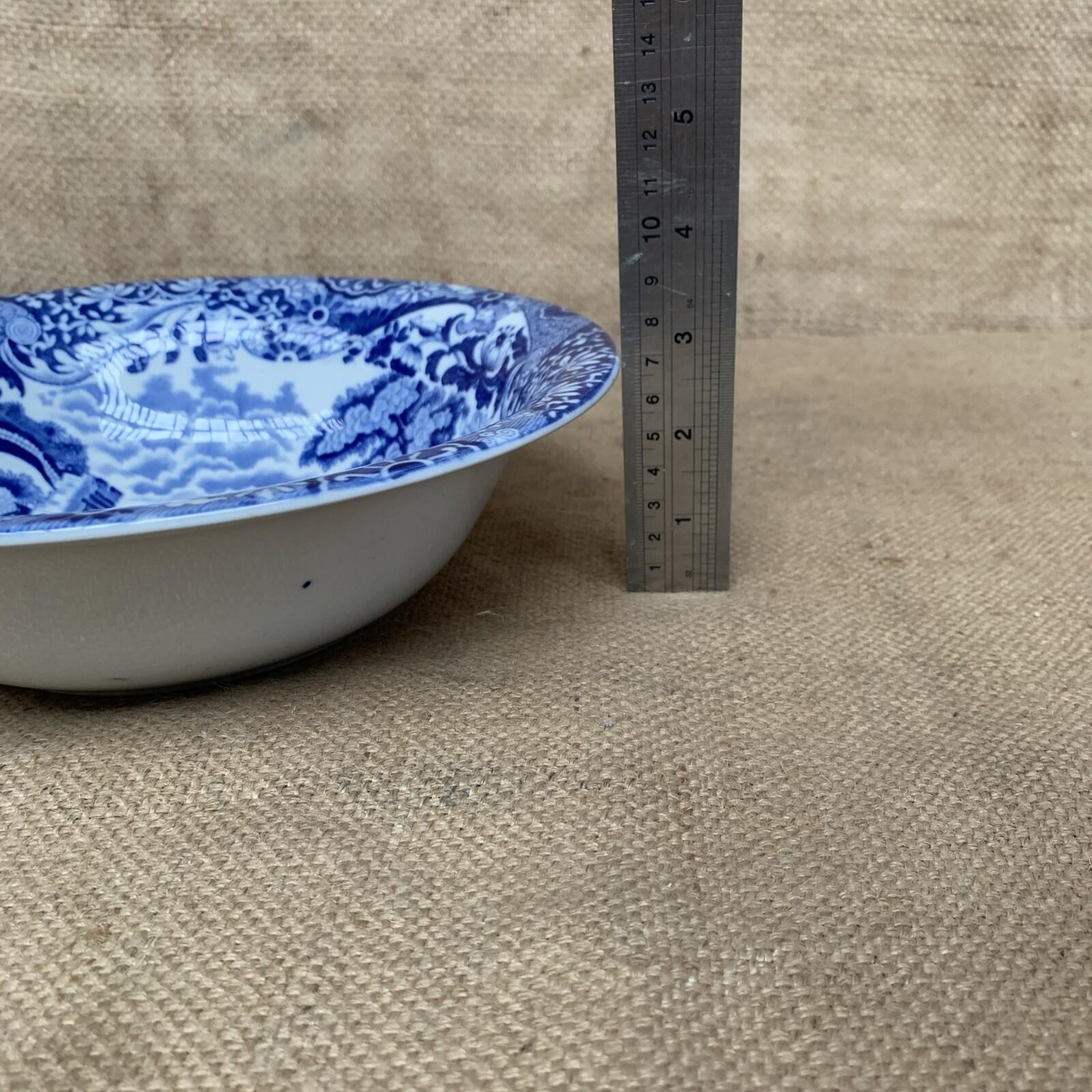 Spode Italian Large Blue And White Bowl - Farmhouse Cottage Fruit Bowl