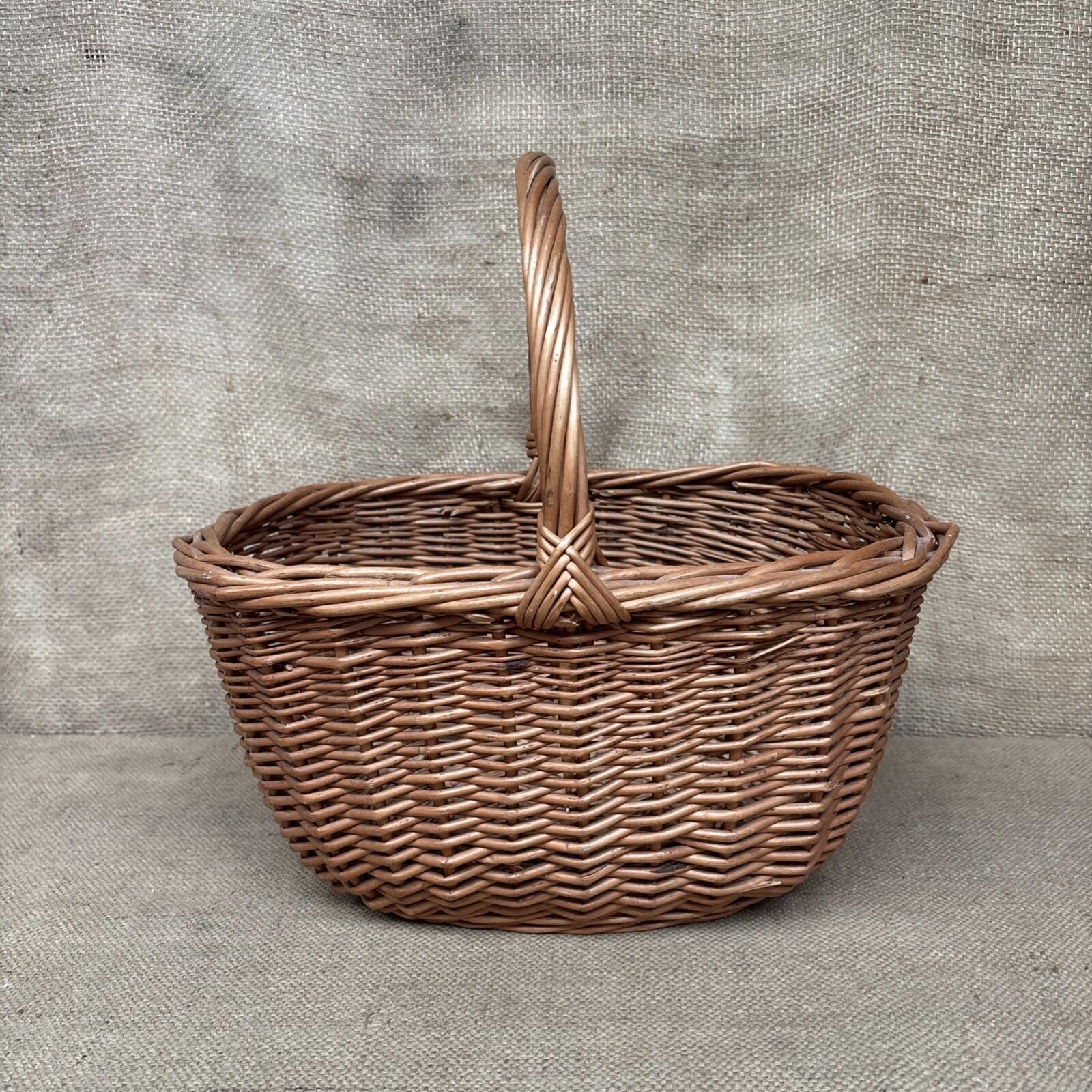 Vintage Wicker Shopping Basket - Farmhouse - Cottage - 1940's
