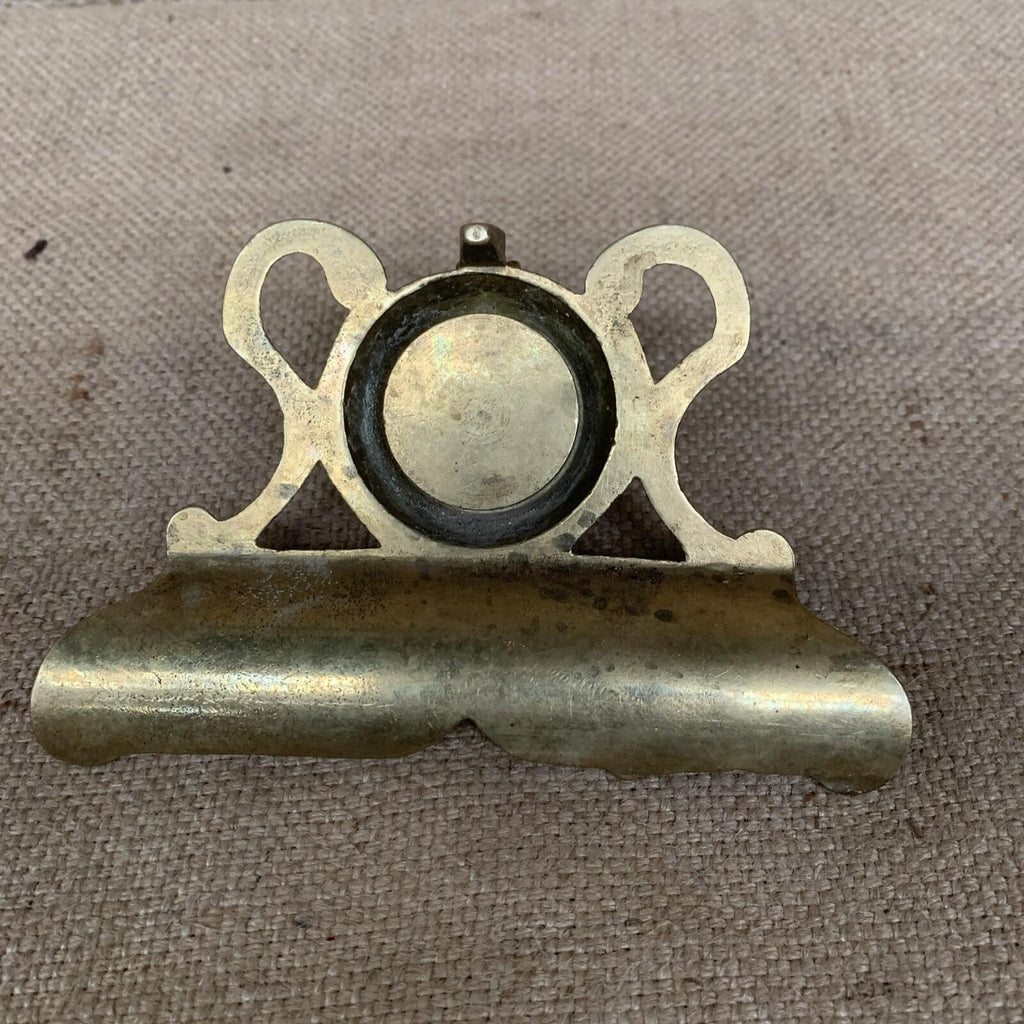 Art Nouveau Cast Brass Inkwell Pen Tray Vintage