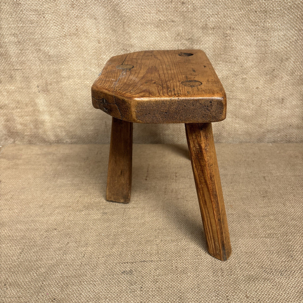Antique Pine Milking Stool - Farmhouse - Cottage - Plant Stand