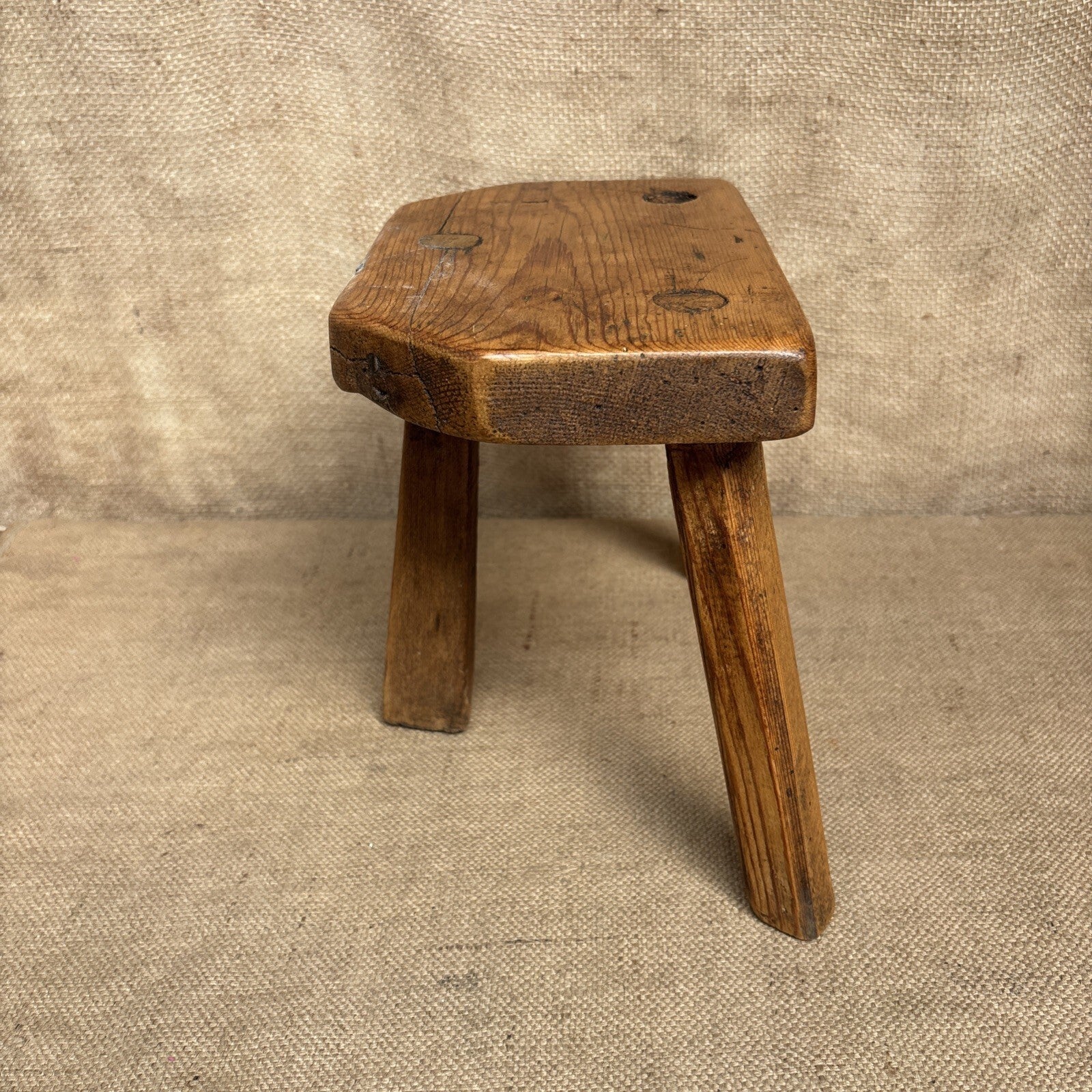 Antique Pine Milking Stool - Farmhouse - Cottage - Plant Stand