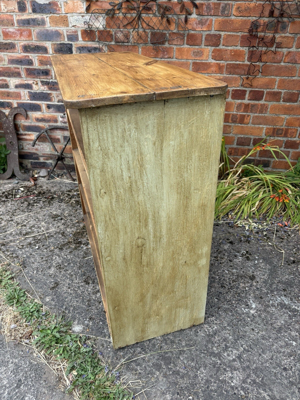 Vintage Pine Shelving Unit - Farmhouse - Cottage - Painted - Waxed
