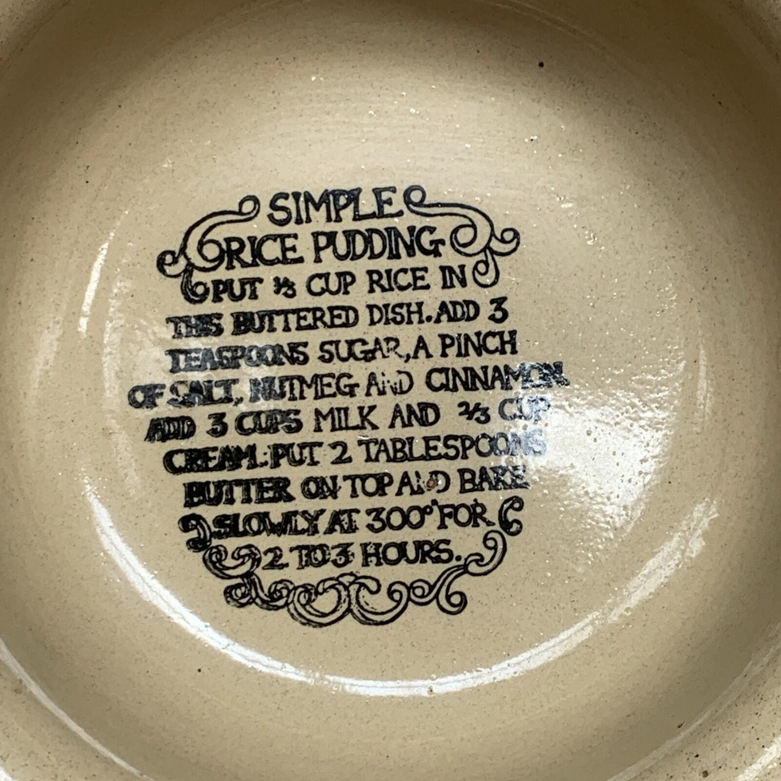 Vintage Rice Pudding Stoneware Dish - Moira - Farmhouse- Cottage