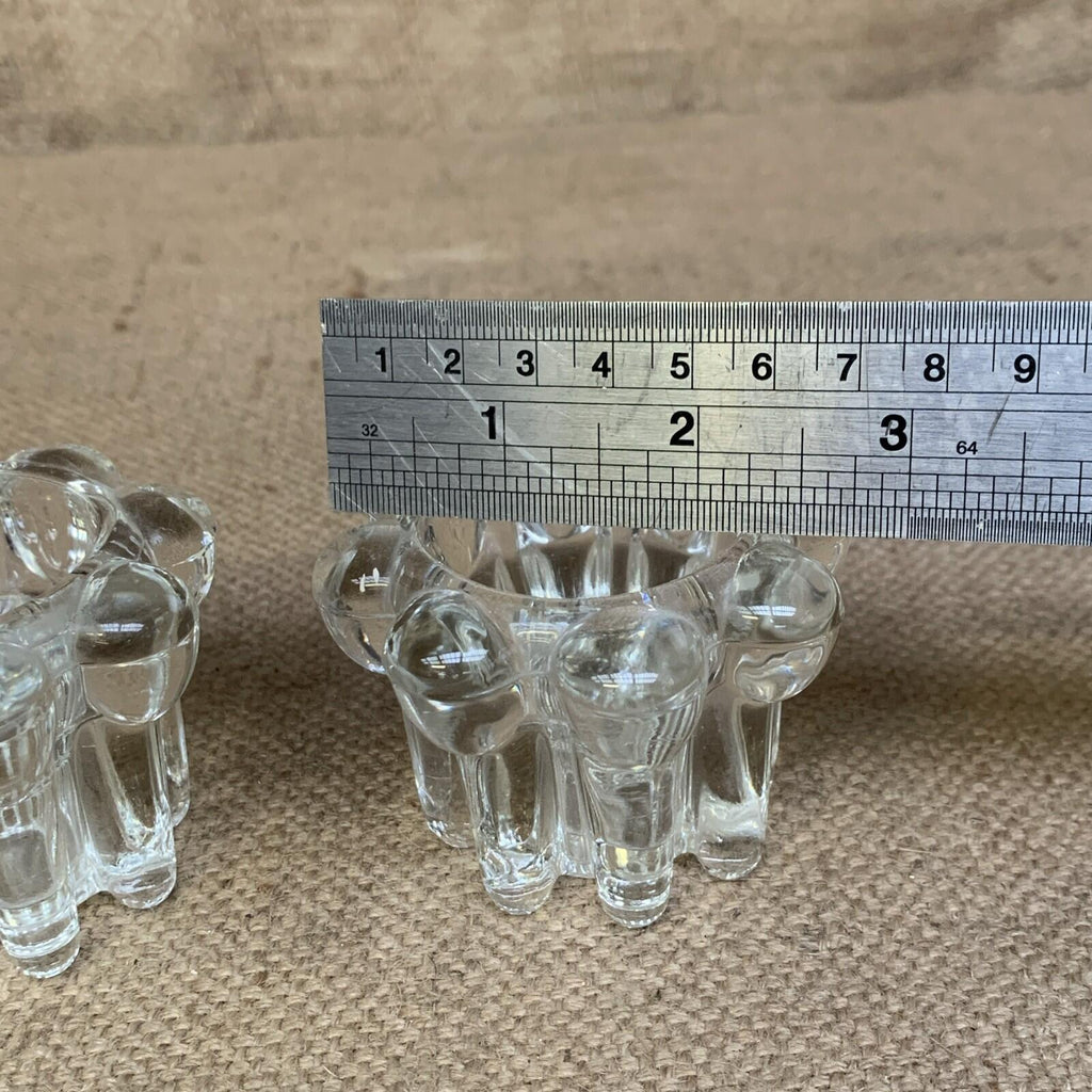 Vintage Clear Glass Candle Holders