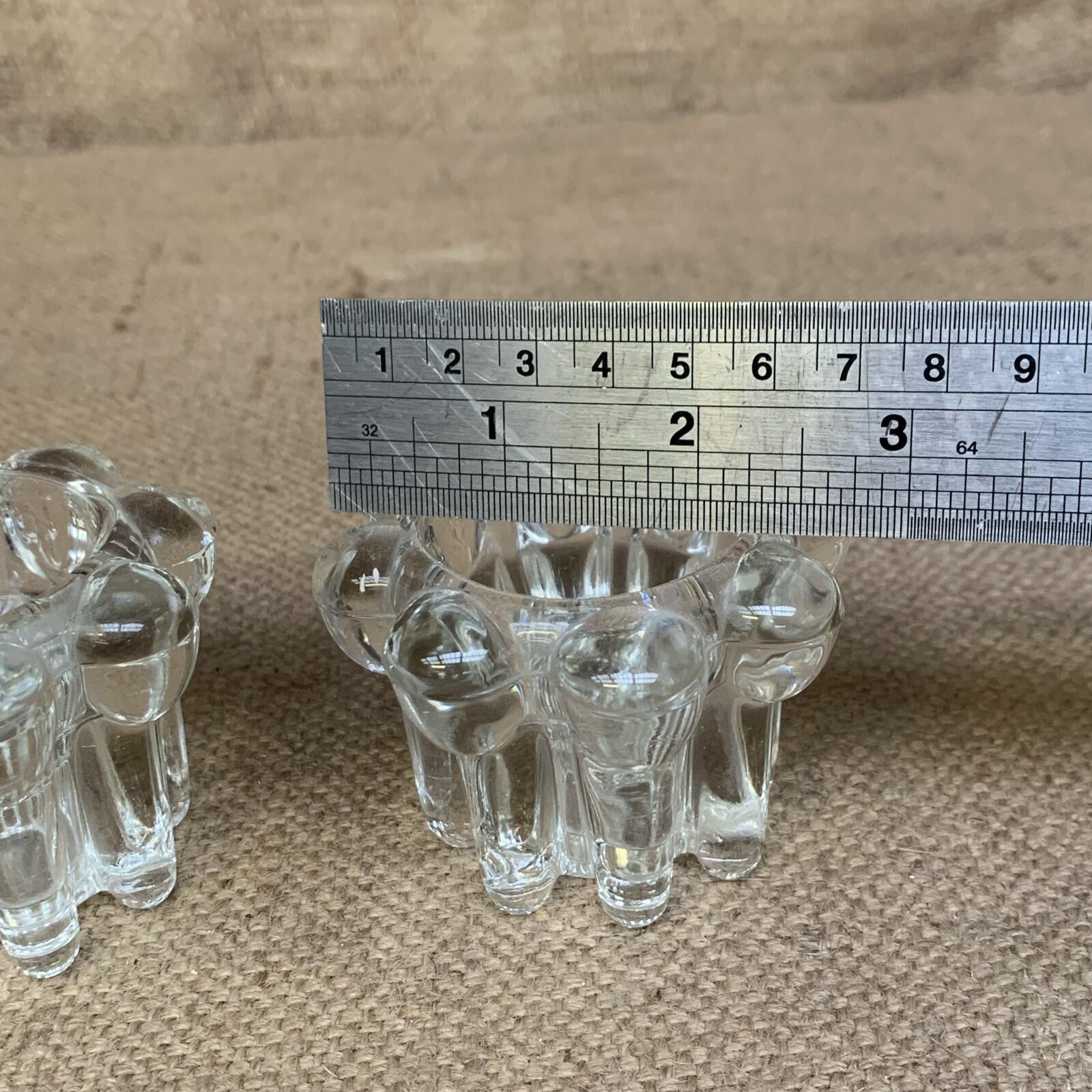 Vintage Clear Glass Candle Holders