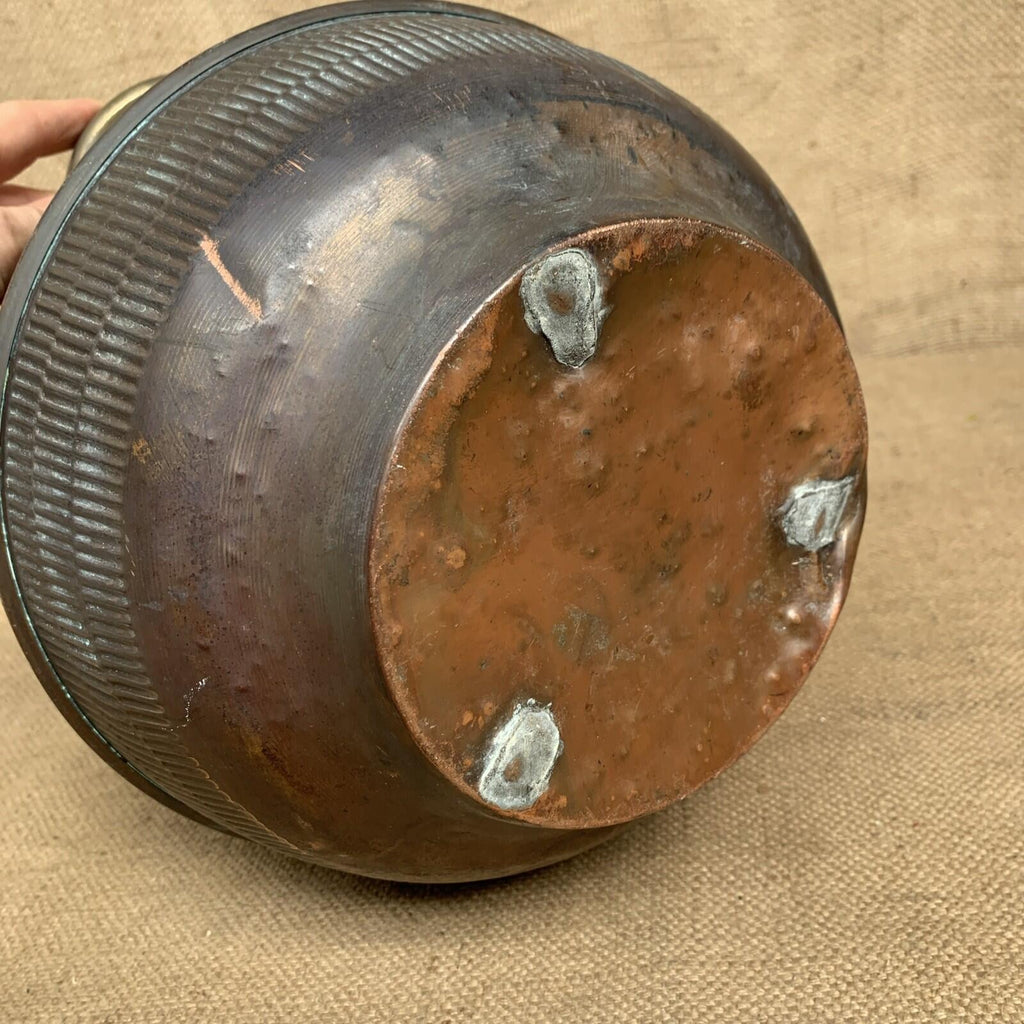 Vintage Brass And Copper Coal Scuttle - Farmhouse - Cottage - Rustic