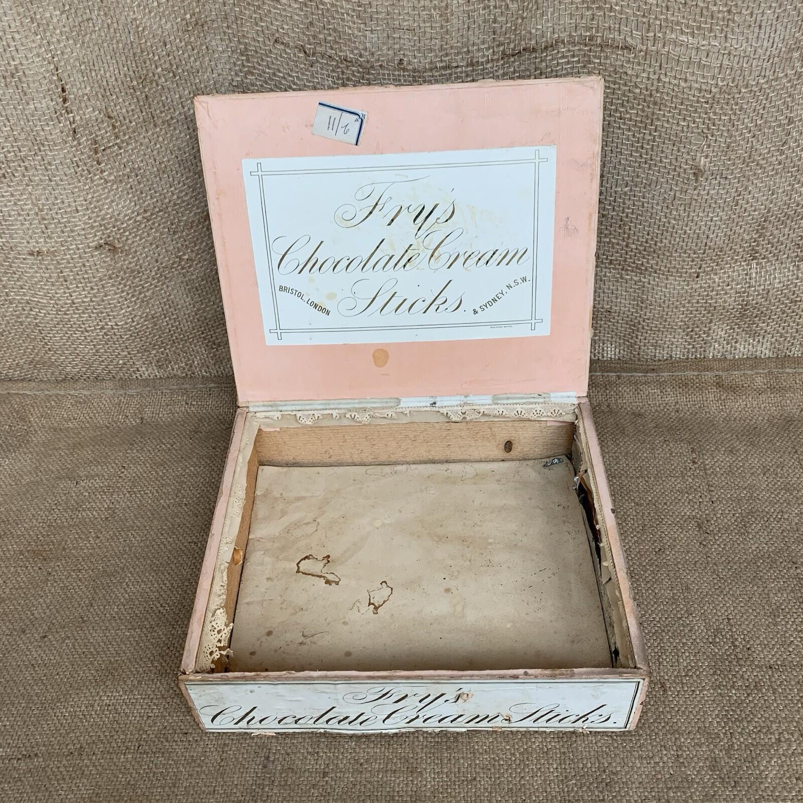 Fry’s Chocolate Cream Sticks - Antique Box - Vintage Advertising