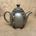 Denby Marrakesh Teapot 1 Litre. 2 Pints. Second. Grey/ Brown, Colourful Pattern