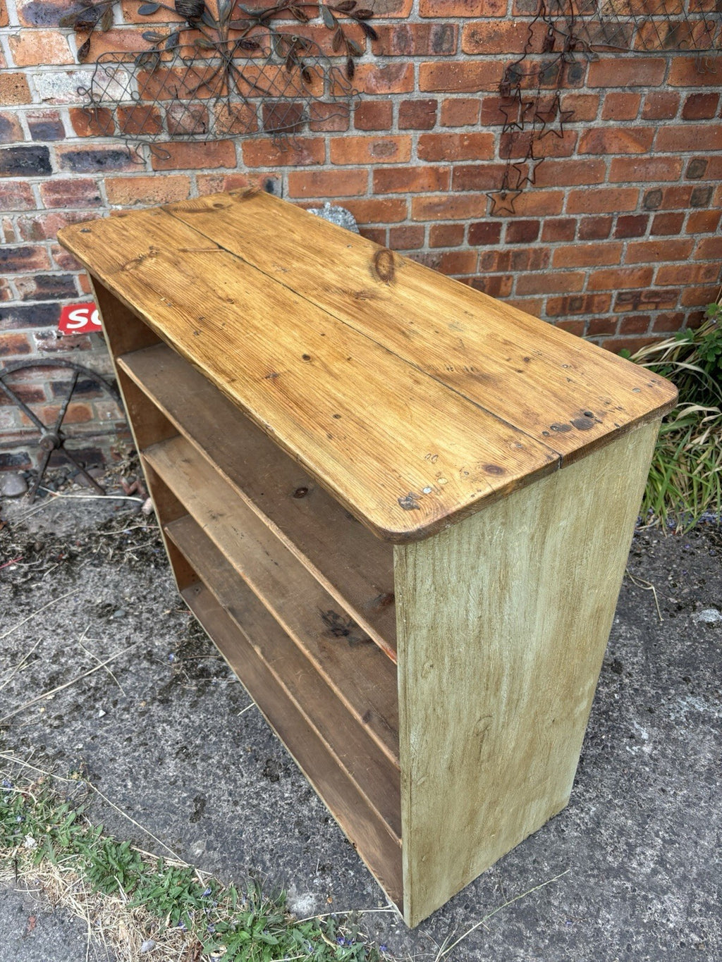 Vintage Pine Shelving Unit - Farmhouse - Cottage - Painted - Waxed